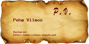 Pehm Vilmos névjegykártya