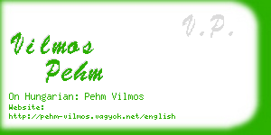 vilmos pehm business card